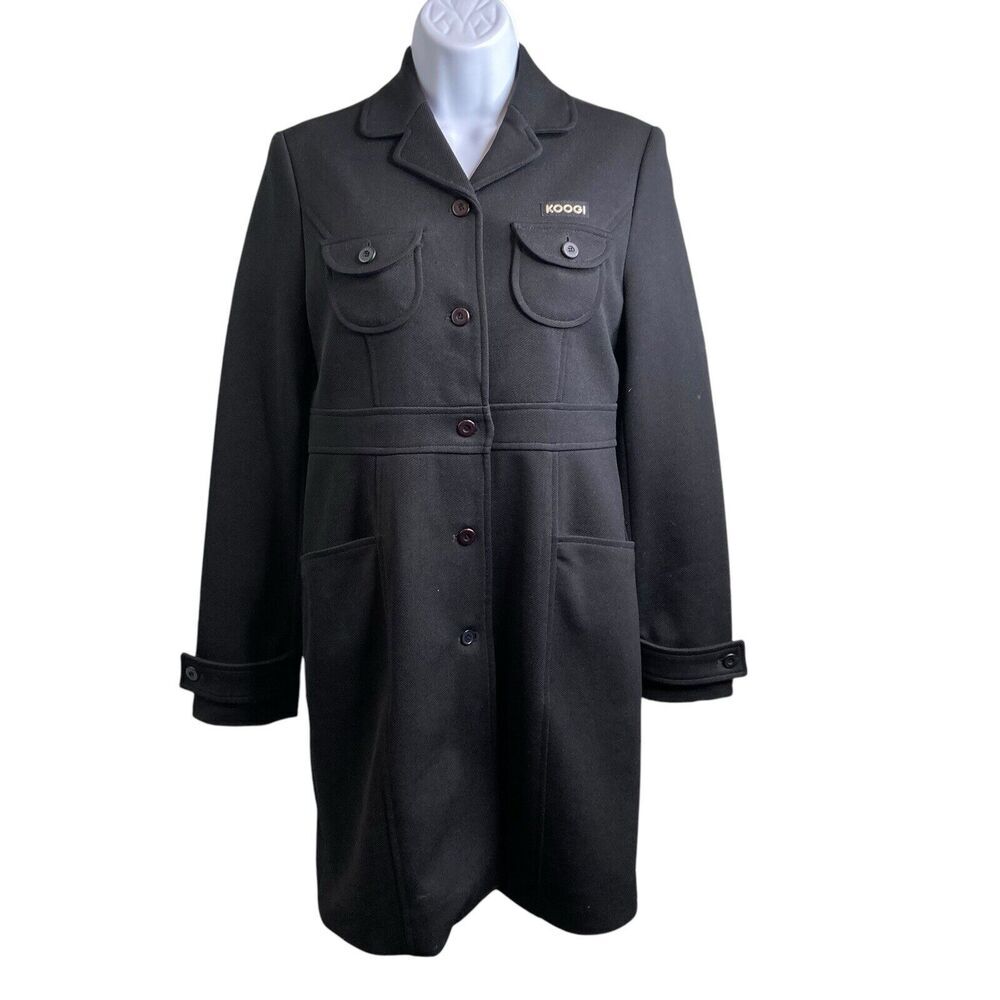 Vintage KOOGI Japan Women’s Black Coat Est. Size S 80’s Minimalist Avant Garde‎